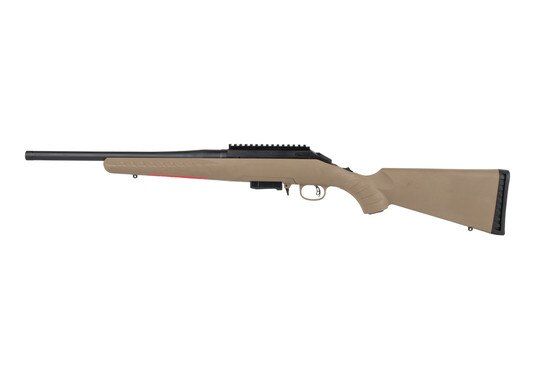 Ruger American Ranch Rifle 7.62x39 FDE features a threaded barrel
